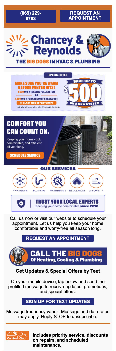 Chancey & Reynolds — Email campaign